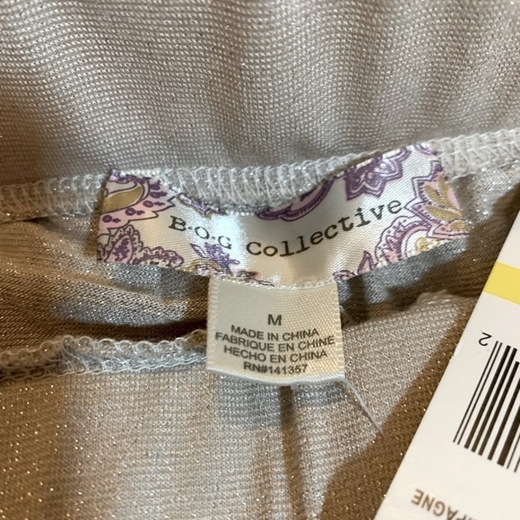 NWT B.O.G Collective Band of Gypsies Champagne Shimmer Joggers Women Medium - Picture 8 of 8